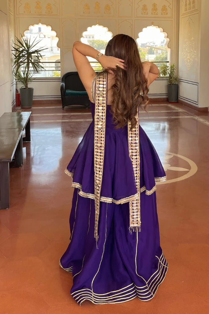 Purple Sharara Set