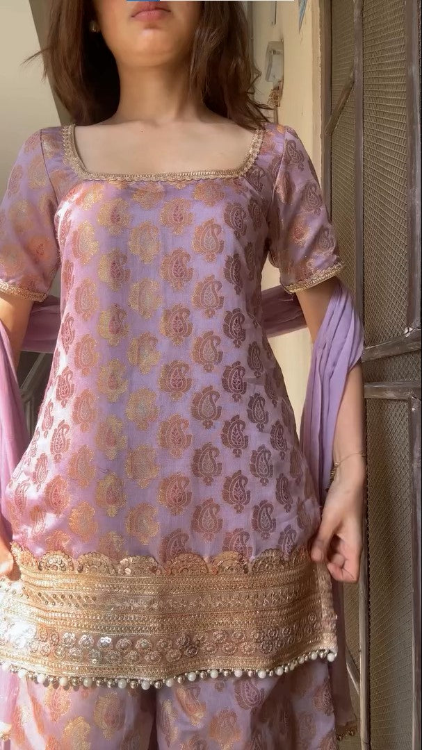 Banarasi Brocade Kurta With Sharara