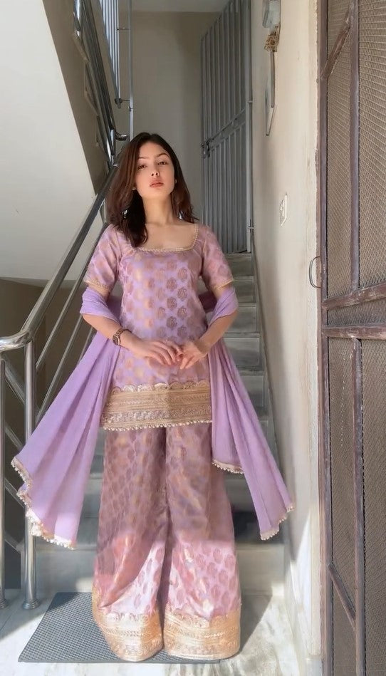 Banarasi Brocade Kurta With Sharara