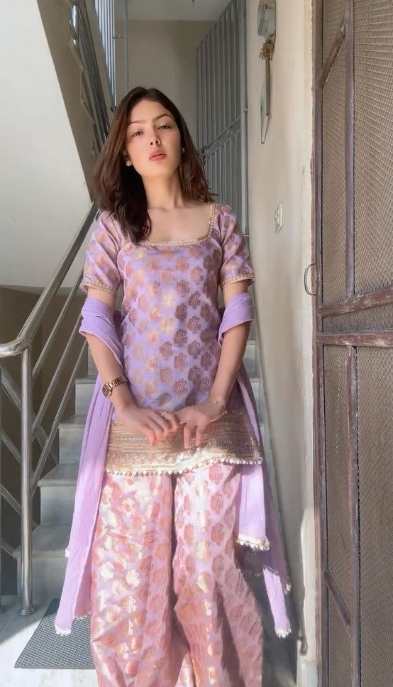 Banarasi Brocade Kurta With Sharara
