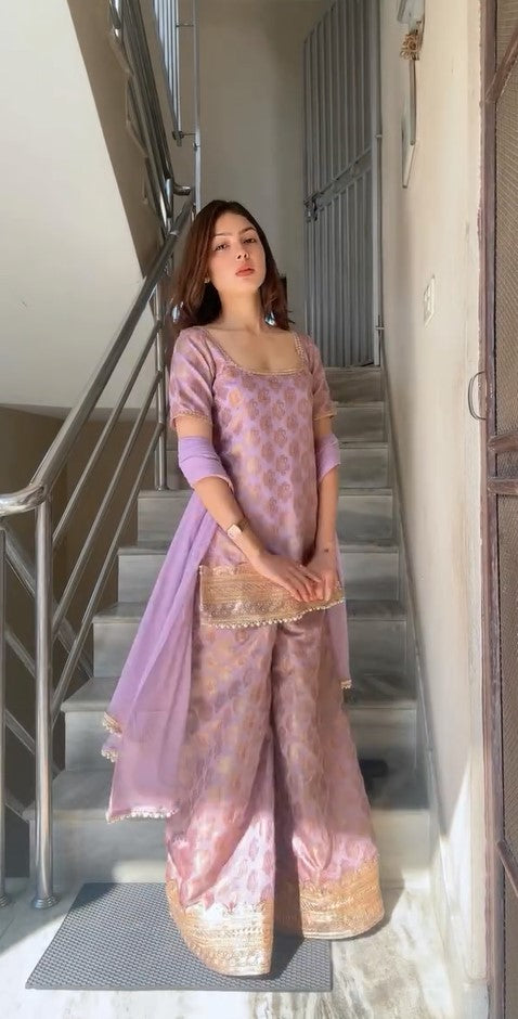 Banarasi Brocade Kurta With Sharara