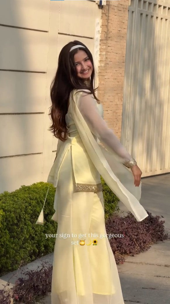 Butter Yellow Vintage Georgette Set