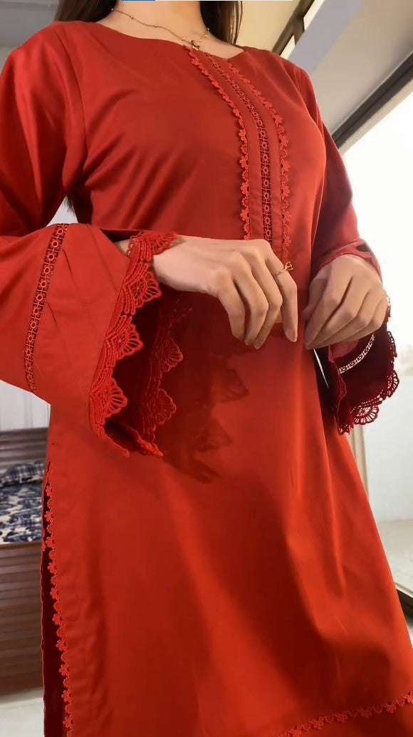 BAREEZE EMBROIDERED COTTON DRESS