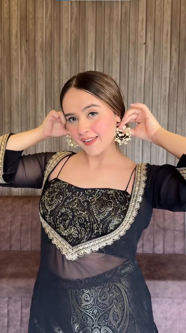 classic black kurti set