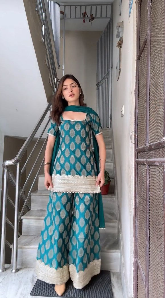 Designer Rama Kurta with Umbrella Palazzo