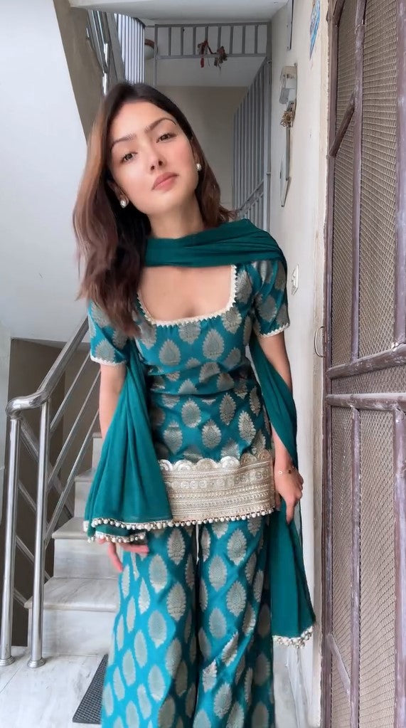 Designer Rama Kurta with Umbrella Palazzo