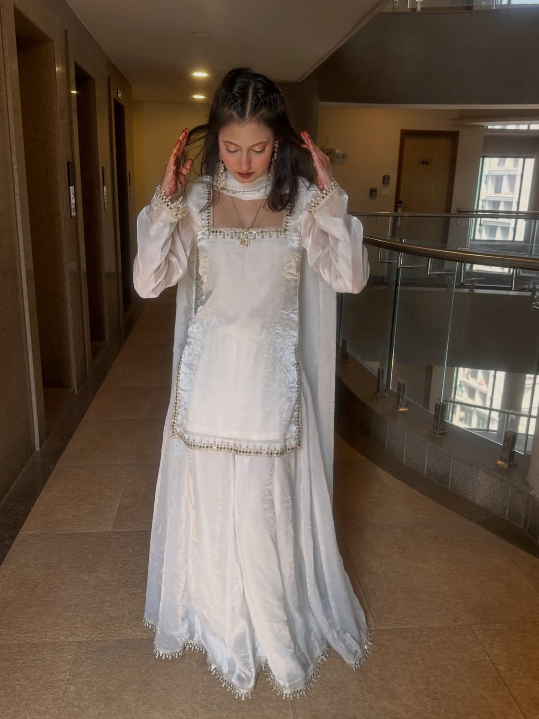 Women Floral Embroidered Kurta with Sharara