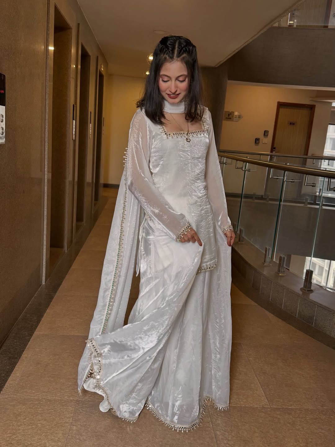 Women Floral Embroidered Kurta with Sharara