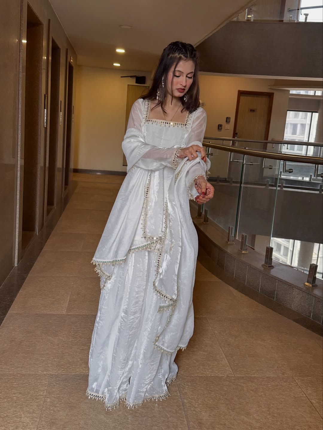 Women Floral Embroidered Kurta with Sharara